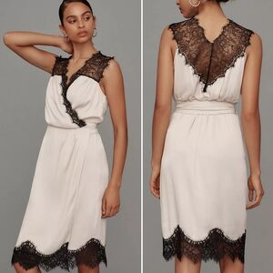 NWT, Anthropologie, Sleeveless V-Neck Lace Wrap Midi Dress